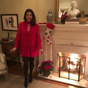 Alexie dress, red, both at Holt Renfrew